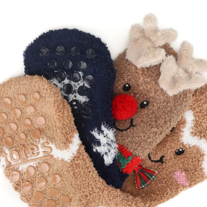totes toasties® Childrens Super Soft Slipper Socks (Twin Pack) Christmas Extra Image 3
